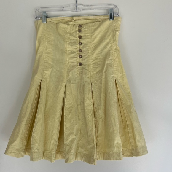 Free People Yellow Pleated Minidress - Picture 3 of 6